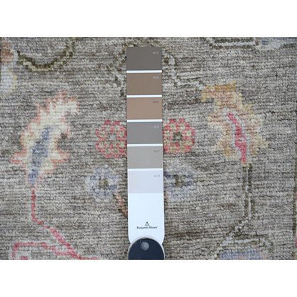 Oushak And Peshawar Wool Hand Knotted Rug Brown 2.10x11.10 -O089967