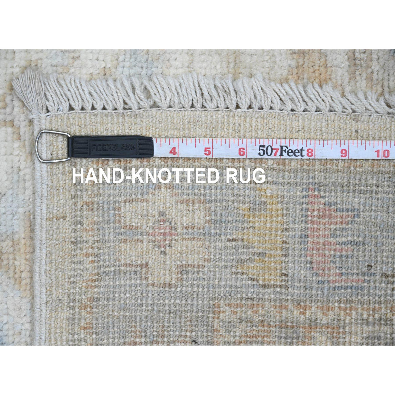 Ivory 2'9" x 9'5" Oushak And Peshawar Hand knotted Wool Rug - Sku: O089969