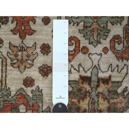 Oushak And Peshawar Wool Hand Knotted Rug Ivory 4.8x6.3 -O089970