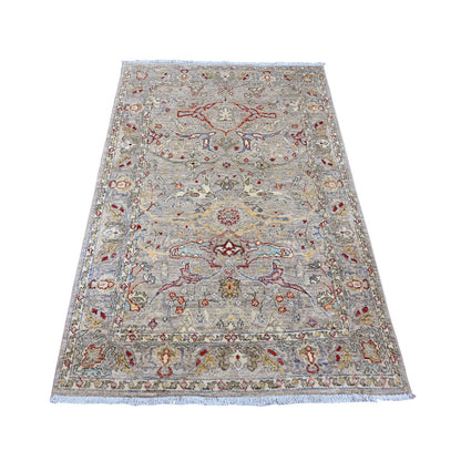 Oushak And Peshawar Wool Hand Knotted Rug Grey 3.10x5.9 -O089971