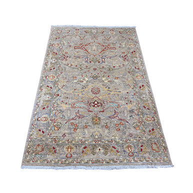 Oushak And Peshawar Wool Hand Knotted Rug Grey 3.10x5.9 -O089971