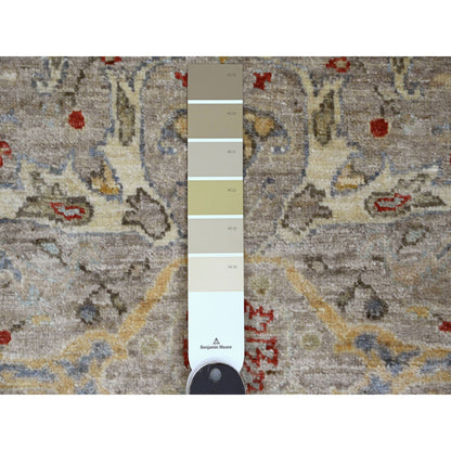Oushak And Peshawar Wool Hand Knotted Rug Grey 3.10x5.9 -O089971