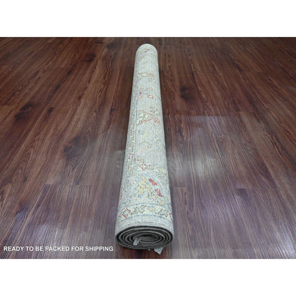 Oushak And Peshawar Wool Hand Knotted Rug Grey 3.10x5.9 -O089971