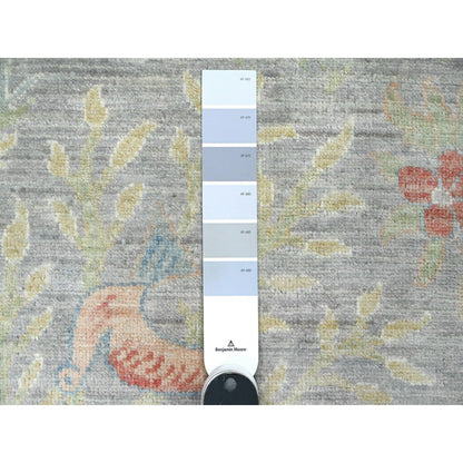Oushak And Peshawar Wool Hand Knotted Rug Grey 3.11x15.9 -O089977