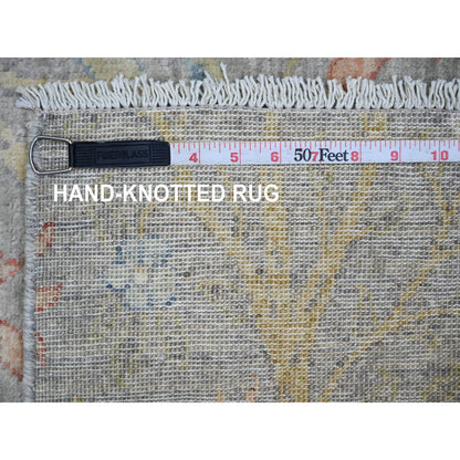 Oushak And Peshawar Wool Hand Knotted Rug Grey 3.11x15.9 -O089977