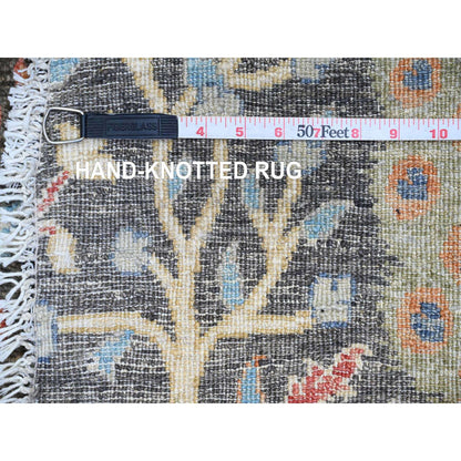 Oushak And Peshawar Wool Hand Knotted Rug Grey 6.0x6.0 -O089982