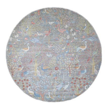 Oushak And Peshawar Wool Hand Knotted Rug Grey 10.0x10.1 -O089983
