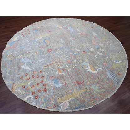 Oushak And Peshawar Wool Hand Knotted Rug Grey 10.0x10.1 -O089983