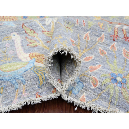 Oushak And Peshawar Wool Hand Knotted Rug Grey 10.0x10.1 -O089983