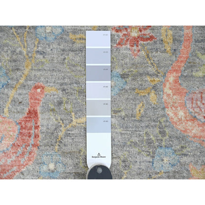 Oushak And Peshawar Wool Hand Knotted Rug Grey 10.0x10.1 -O089983