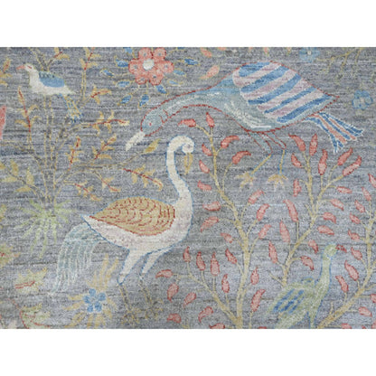 Oushak And Peshawar Wool Hand Knotted Rug Grey 10.0x10.1 -O089983