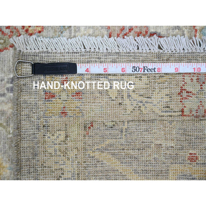 Oushak And Peshawar Wool Hand Knotted Rug Brown 2.11x11.8 -O089990