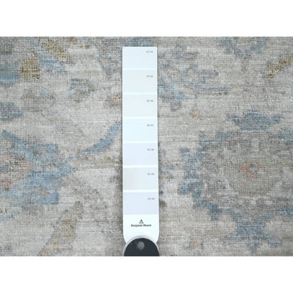 Oushak And Peshawar Wool Hand Knotted Rug Ivory 5.8x5.9 -O089996