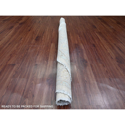 Oushak And Peshawar Wool Hand Knotted Rug Ivory 5.8x5.9 -O089996
