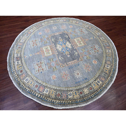 Oushak And Peshawar Wool Hand Knotted Rug Grey 7.8x7.11 -O089997