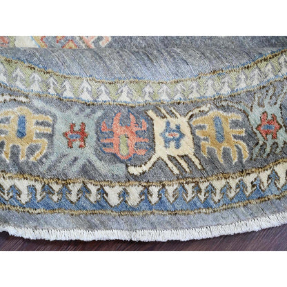Oushak And Peshawar Wool Hand Knotted Rug Grey 7.8x7.11 -O089997