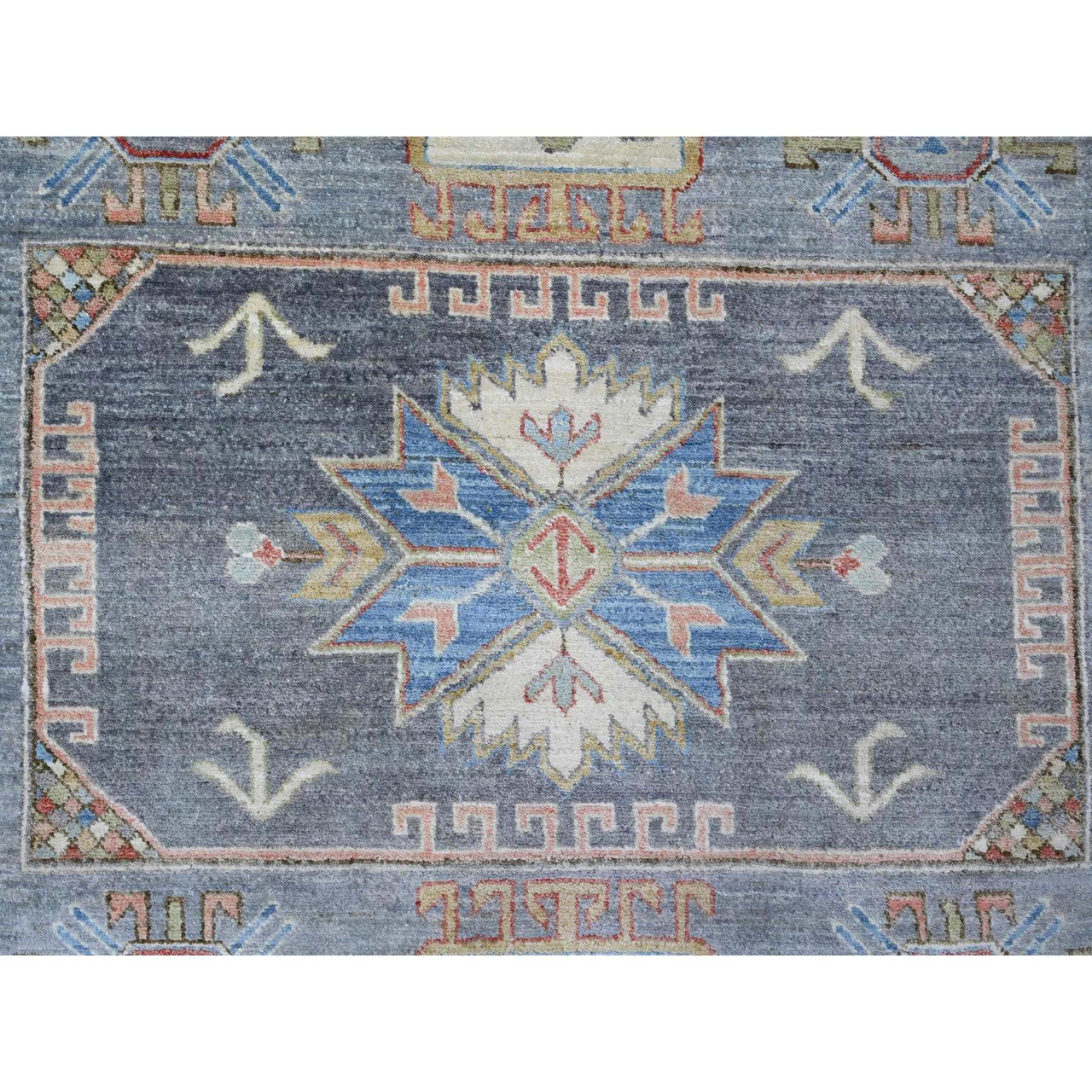 Gray 7'8" x 7'11" Oushak And Peshawar Hand knotted Wool Rug - Sku: O089997
