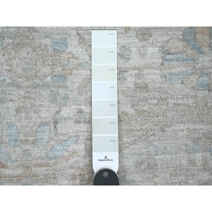 Oushak And Peshawar Wool Hand Knotted Rug Ivory 5.8x5.9 -O089999