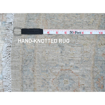 Oushak And Peshawar Wool Hand Knotted Rug Ivory 5.8x5.9 -O089999