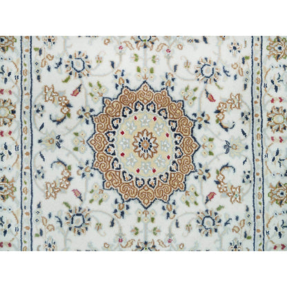 Fine Oriental Wool Hand Knotted Rug Ivory Ivory 2.6X22.9 -O090001