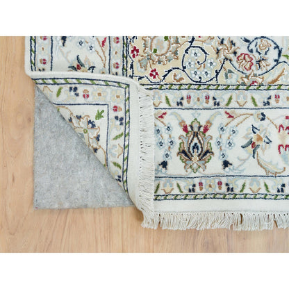 Fine Oriental Wool Hand Knotted Rug Ivory Ivory 4.7X6.8 -O090013