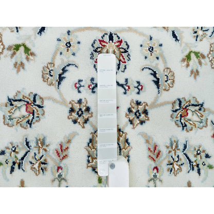 Fine Oriental Wool Hand Knotted Rug Ivory Ivory 4.7X6.8 -O090013