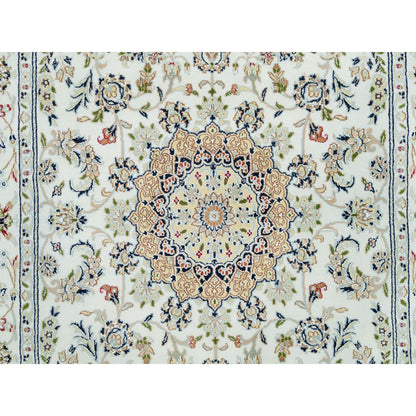 Fine Oriental Wool Hand Knotted Rug Ivory Ivory 5.0X8.0 -O090015