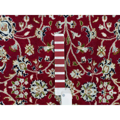 Fine Oriental Wool Hand Knotted Rug Red Ivory 4.10X4.10 -O090018