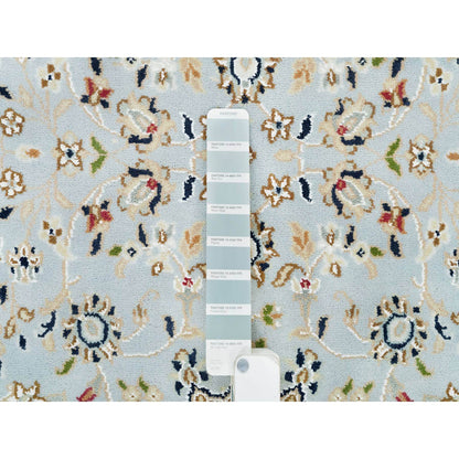 Fine Oriental Wool Hand Knotted Rug Blue Ivory 2.9X8.4 -O090030