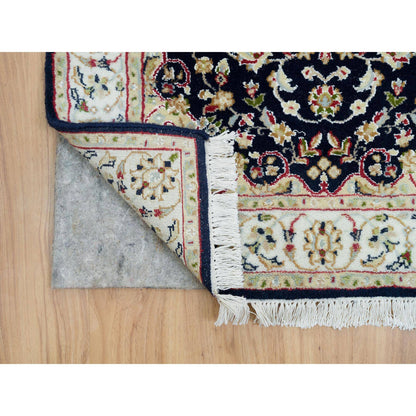 Fine Oriental Wool Hand Knotted Rug Blue Ivory 2.8X15.10 -O090034