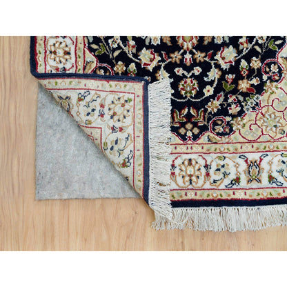 Fine Oriental Wool Hand Knotted Rug Blue Ivory 2.7X24.5 -O090036