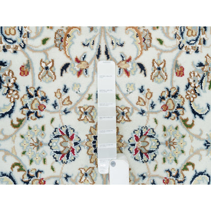 Fine Oriental Wool Hand Knotted Rug Ivory Ivory 3.9X3.9 -O090037