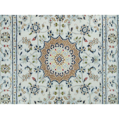 Fine Oriental Wool Hand Knotted Rug Ivory Ivory 2.6X8.2 -O090040