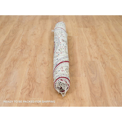 Fine Oriental Wool Hand Knotted Rug Red Ivory 6.0X6.0 -O090052