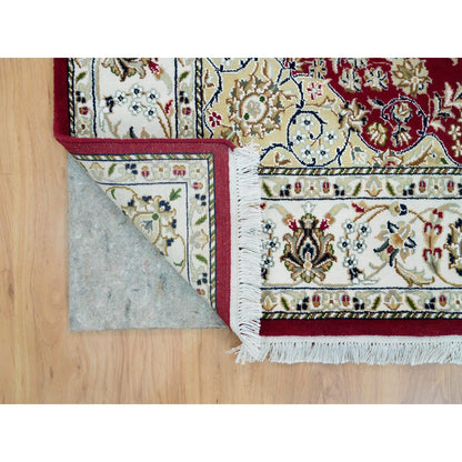Fine Oriental Wool Hand Knotted Rug Red Ivory 4.6X6.10 -O090062