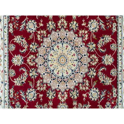 Fine Oriental Wool Hand Knotted Rug Red Ivory 4.6X6.10 -O090062