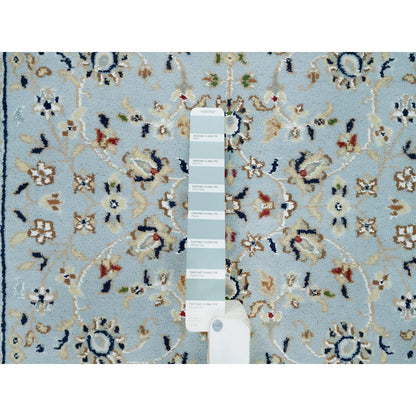 Fine Oriental Wool Hand Knotted Rug Blue Ivory 2.9X14.0 -O090063
