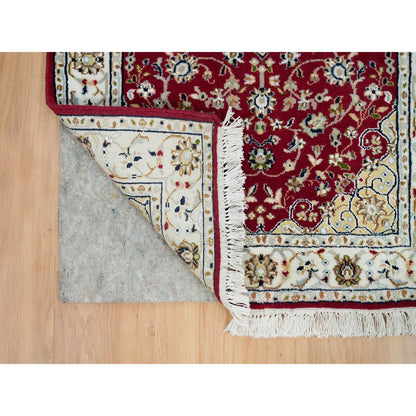 Fine Oriental Wool Hand Knotted Rug Red Ivory 2.8X17.10 -O090064
