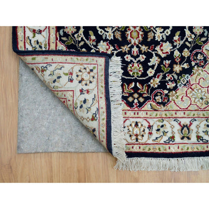 Fine Oriental Wool Hand Knotted Rug Blue Ivory 2.8X18.5 -O090065