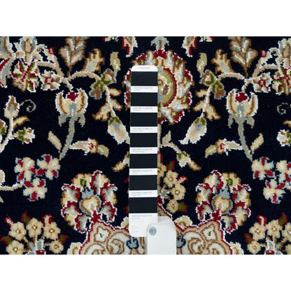 Fine Oriental Wool Hand Knotted Rug Blue Ivory 6.3X6.0 -O090069