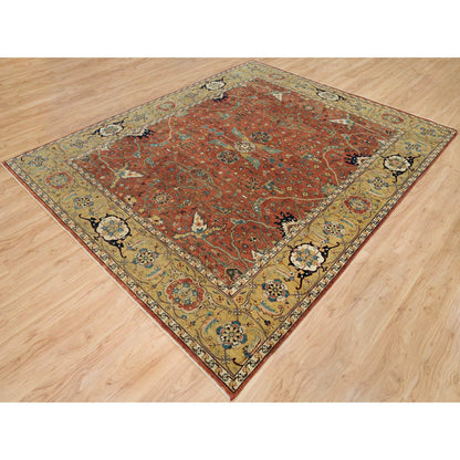 Heriz Wool Hand Knotted Rug Red Gold 8.1X10.1 -O090079