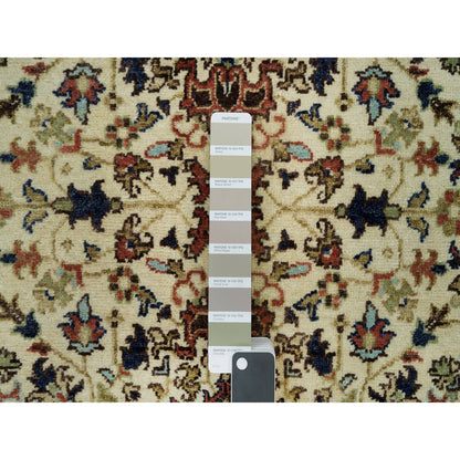 Heriz Wool Hand Knotted Rug Beige Dark Brown 2.8X12.3 -O090084