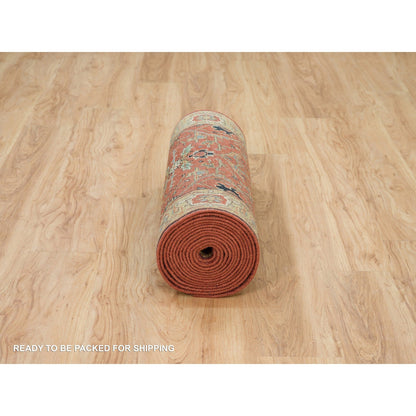 Heriz Wool Hand Knotted Rug Red Gold 2.6X20.0 -O090093