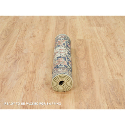 Heriz Wool Hand Knotted Rug Beige Dark Brown 2.8X6.1 -O090095