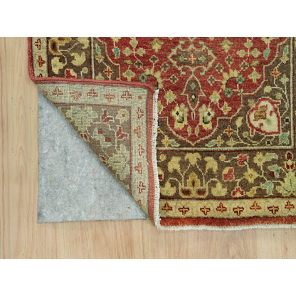 Fine Oriental Wool Hand Knotted Rug Red Brown 2.7X18.0 -O090107