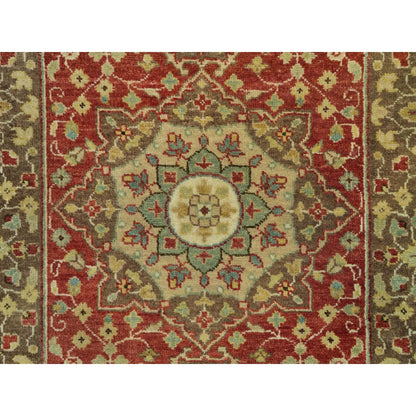Fine Oriental Wool Hand Knotted Rug Red Brown 2.7X18.0 -O090107