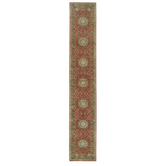 Fine Oriental Wool Hand Knotted Rug Red Brown 2.8X16.0 -O090112