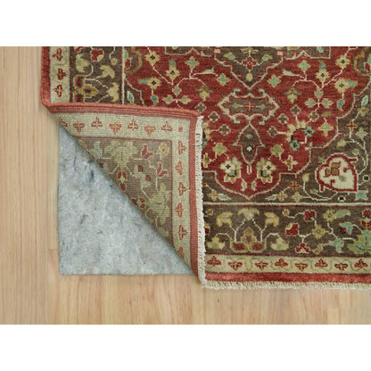 Fine Oriental Wool Hand Knotted Rug Red Brown 2.8X16.0 -O090112