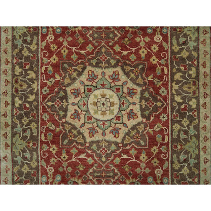 Fine Oriental Wool Hand Knotted Rug Red Brown 2.8X16.0 -O090112