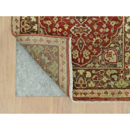 Fine Oriental Wool Hand Knotted Rug Red Brown 2.6X10.1 -O090113